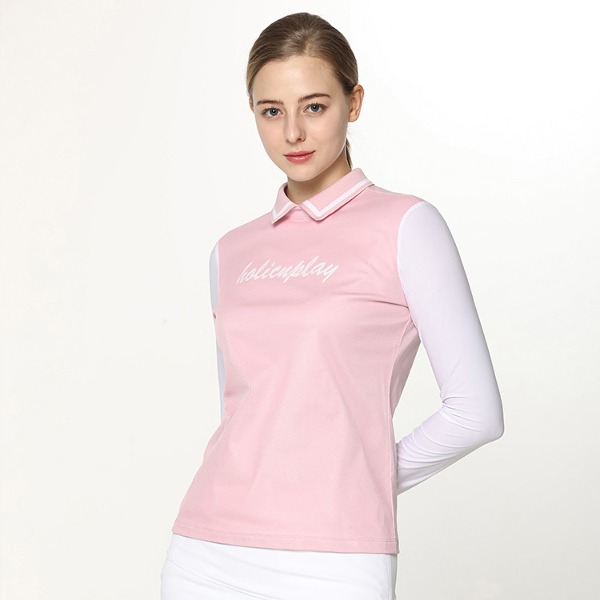 [HOL] 여성 로고 포인트 소매 냉감 티셔츠 HE1WTS001PI