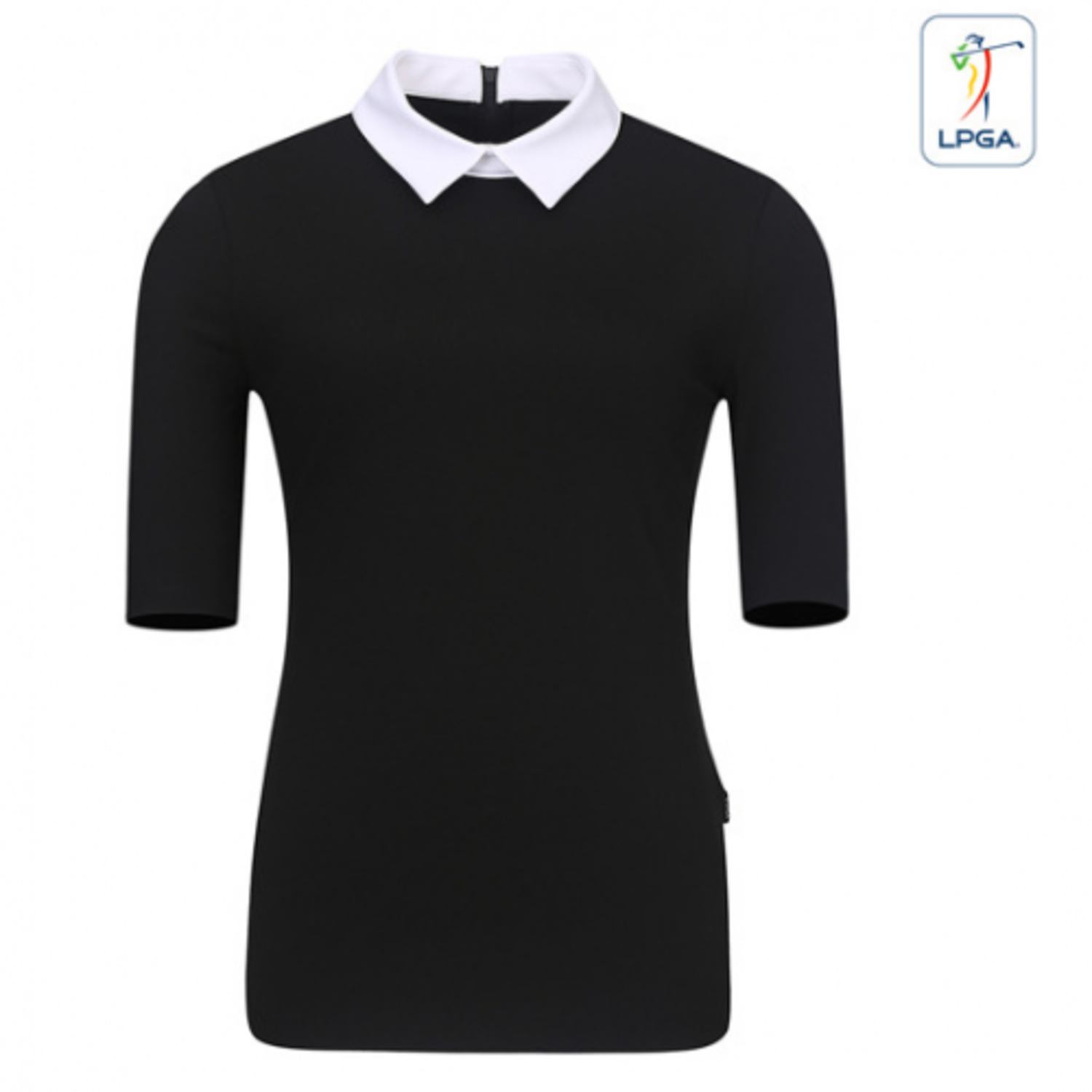 [GSH] PGA TOUR&amp;LPGA 여성 골지 5부 소매 에리 배색 티셔츠 L213TS501P